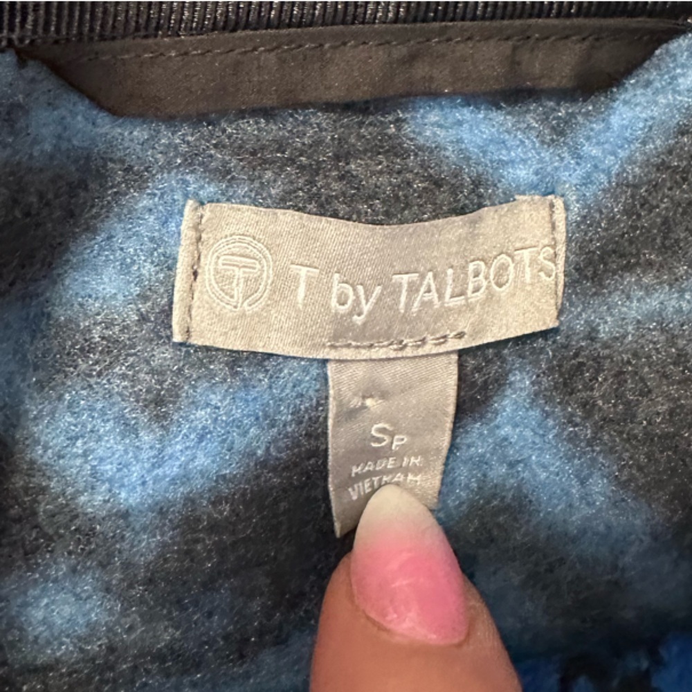 Talbots Fleece Snowflake Blue Patterned Full Zip … - image 6